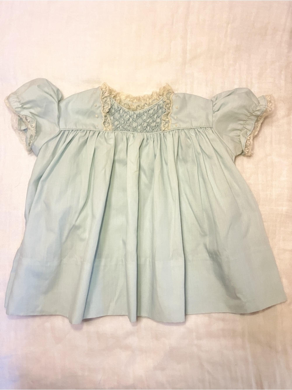 Vintage Blue Smocked Dress